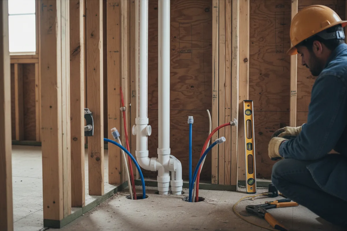 Drain and supply rough-in during Drain Cleaning in San Carlos